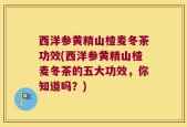 西洋参黄精山楂麦冬茶功效(西洋参黄精山楂麦冬茶的五大功效，你知道吗？)