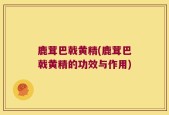 鹿茸巴戟黄精(鹿茸巴戟黄精的功效与作用)