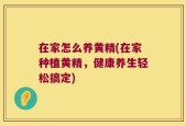 在家怎么养黄精(在家种植黄精，健康养生轻松搞定)