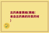 古药典里黄精(黄精：来自古药典的珍贵药材)