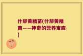 什邡黄精苗(什邡黄精苗——神奇的营养宝库)