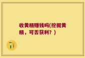 收黄精赚钱吗(挖掘黄精，可否获利？)