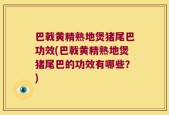 巴戟黄精熟地煲猪尾巴功效(巴戟黄精熟地煲猪尾巴的功效有哪些？)