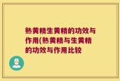 熟黄精生黄精的功效与作用(熟黄精与生黄精的功效与作用比较