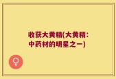 收获大黄精(大黄精：中药材的明星之一)
