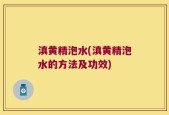 滇黄精泡水(滇黄精泡水的方法及功效)