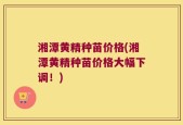 湘潭黄精种苗价格(湘潭黄精种苗价格大幅下调！)