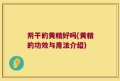 阴干的黄精好吗(黄精的功效与用法介绍)