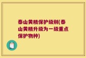 泰山黄精保护级别(泰山黄精升级为一级重点保护物种)