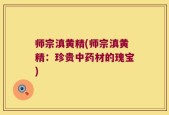 师宗滇黄精(师宗滇黄精：珍贵中药材的瑰宝)