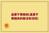 桑葚干黄精肉(桑葚干黄精肉的做法和功效)