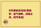 中药黄精膏功效(黄精膏：益气健脾，润燥止渴，调节免疫)