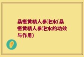 桑椹黄精人参泡水(桑椹黄精人参泡水的功效与作用)