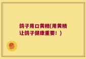 鸽子用口黄精(用黄精让鸽子健康重要！)