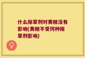 什么除草剂对黄精没有影响(黄精不受何种除草剂影响)