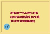 地黄精什么功效(地黄精能帮助提高身体免疫力和促进骨骼健康)