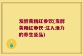 发酵黄精红参饮(发酵黄精红参饮-注入活力的养生圣品)