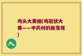 鸡头大黄精(鸡冠状大黄——中药材的新发现)