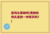 是鸡头黄精吗(黄精和鸡头是同一种草药吗？)