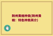 荆州黄精种类(荆州黄精：特色种类简介)