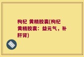 枸杞 黄精胶囊(枸杞黄精胶囊：益元气，补肝肾)