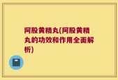 阿股黄精丸(阿股黄精丸的功效和作用全面解析)