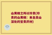 山黄精之所以珍贵(珍贵的山黄精：来自高山深处的宝贵药材)