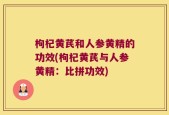 枸杞黄芪和人参黄精的功效(枸杞黄芪与人参黄精：比拼功效)