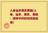 人参仙茅黄芪黄精(人参、仙茅、黄芪、黄精：四种中药的功效和应用)