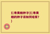 仁寿黄精种子(仁寿黄精的种子该如何培育？)