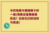 中药地黄与黄精哪个好一些(地黄还是黄精更优选？比较它们的功效与用途)