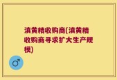 滇黄精收购商(滇黄精收购商寻求扩大生产规模)