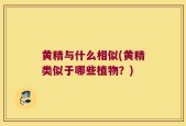 黄精与什么相似(黄精类似于哪些植物？)