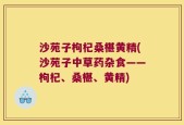 沙苑子枸杞桑椹黄精(沙苑子中草药杂食——枸杞、桑椹、黄精)