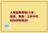 人参雄黄黄精(人参、雄黄、黄精：三种中药的功效和用途)