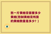 熬一斤黄精膏需要多少黄精(熬制黄精膏所需的黄精数量是多少？)