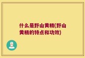 什么是野山黄精(野山黄精的特点和功效)
