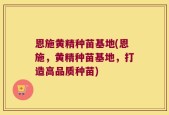 恩施黄精种苗基地(恩施，黄精种苗基地，打造高品质种苗)