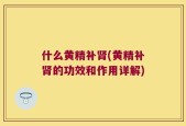 什么黄精补肾(黄精补肾的功效和作用详解)