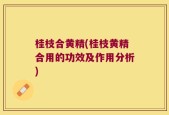 桂枝合黄精(桂枝黄精合用的功效及作用分析)