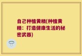 自己种植黄精(种植黄精：打造健康生活的秘密武器)