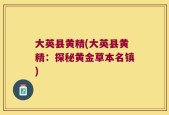 大英县黄精(大英县黄精：探秘黄金草本名镇)