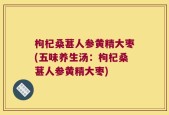 枸杞桑葚人参黄精大枣(五味养生汤：枸杞桑葚人参黄精大枣)