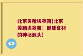 北京黄精块茎苗(北京黄精块茎苗：健康食材的神秘源头)