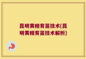 昆明黄精育苗技术(昆明黄精育苗技术解析)