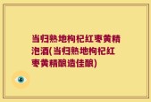 当归熟地枸杞红枣黄精泡酒(当归熟地枸杞红枣黄精酿造佳酿)