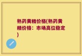 熟药黄精价格(熟药黄精价格：市场高位稳定)