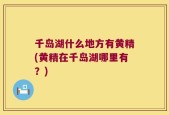 千岛湖什么地方有黄精(黄精在千岛湖哪里有？)