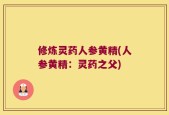 修炼灵药人参黄精(人参黄精：灵药之父)