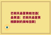巴戟天桑葚黄精泡酒(桑黄酒：巴戟天桑葚黄精酿制的美味佳酿)